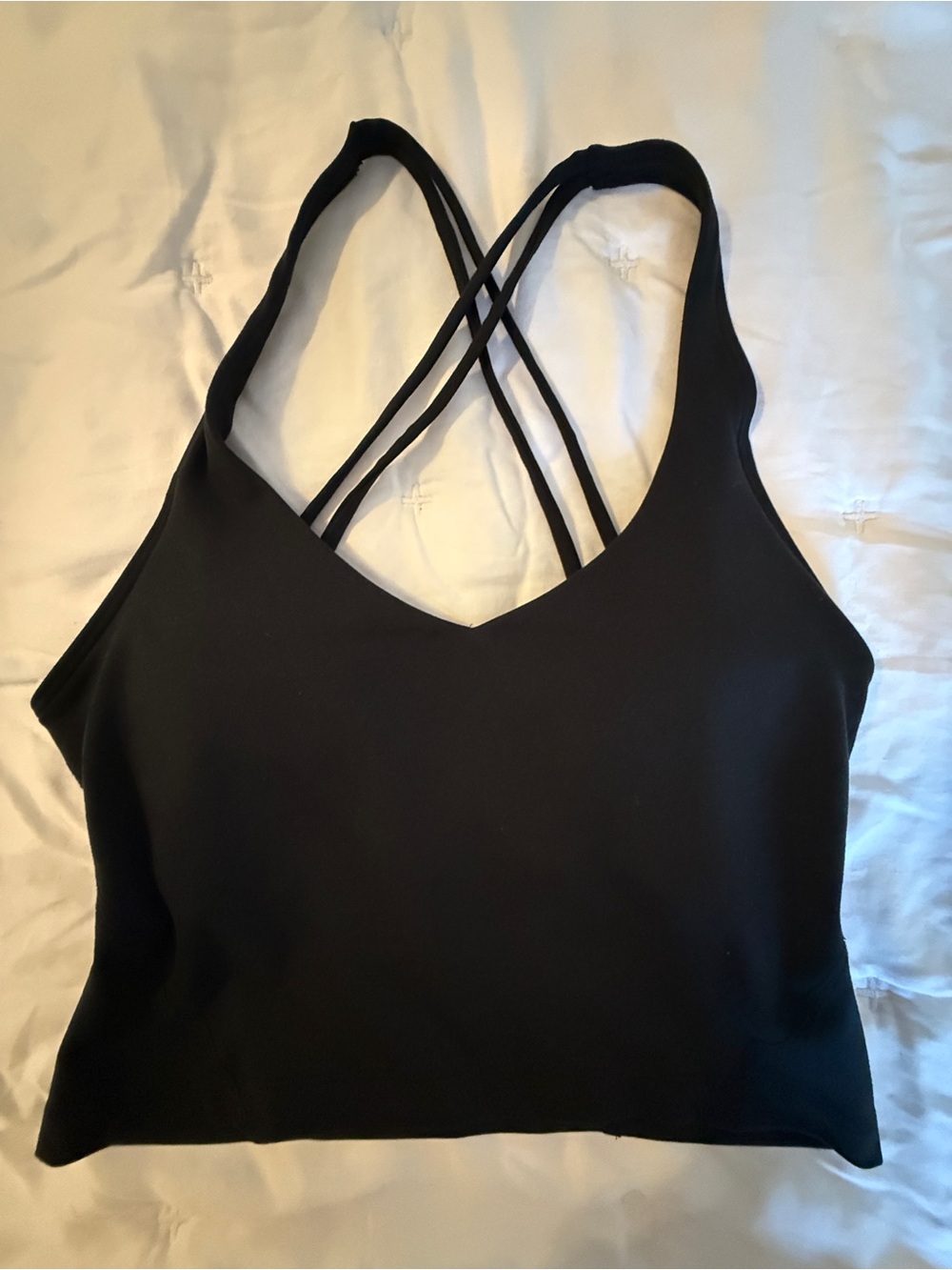 Gilly Hicks Black Cross-Back V-Neck Sports Bralette